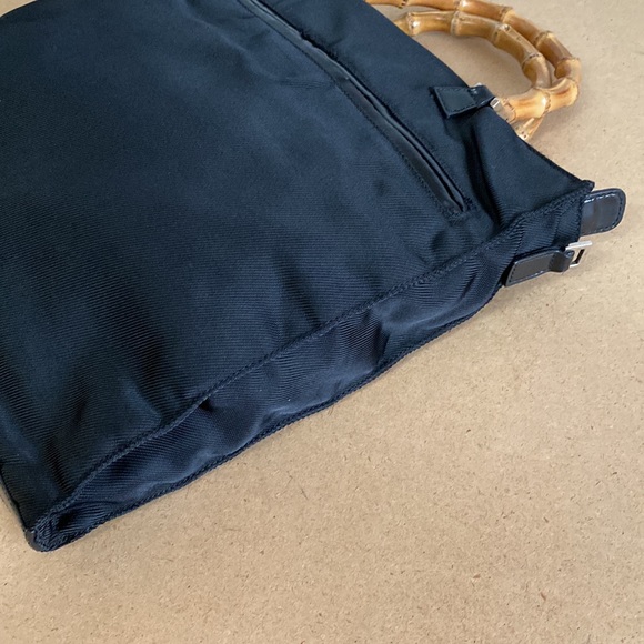 Gucci Bamboo Two-Handle Tote Bag in
Black Nylon.Black.Non-Gucci replace strap. - Picture 6 of 16